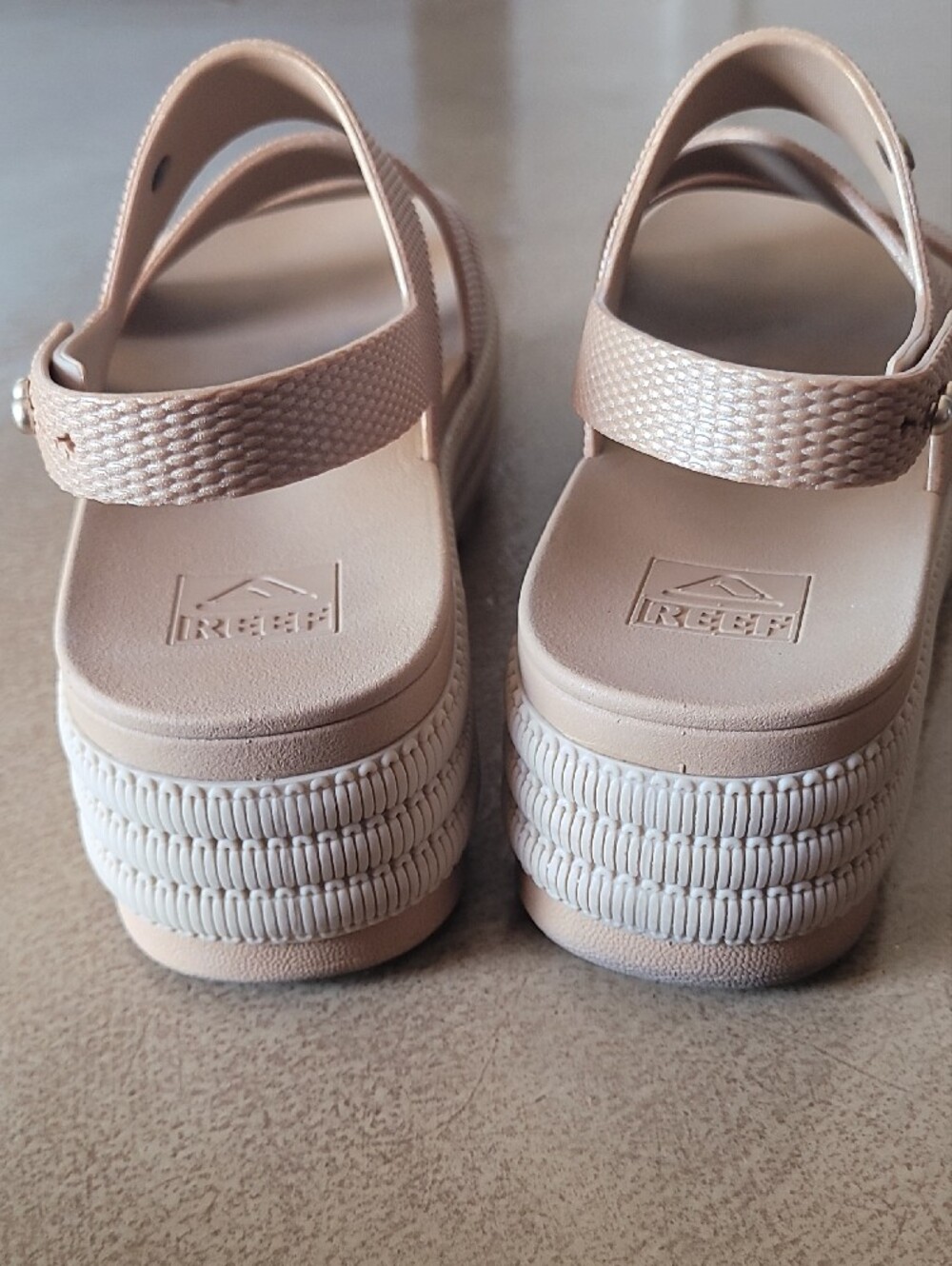 REEF Water Vista Higher Waterproof Platform Sandal Tan / Nude / Beige - Picture 3 of 8